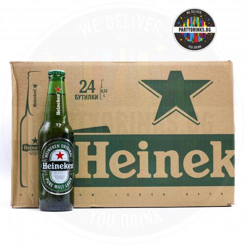 Бира Heineken 330ml кашон х 24 бутилки 5%